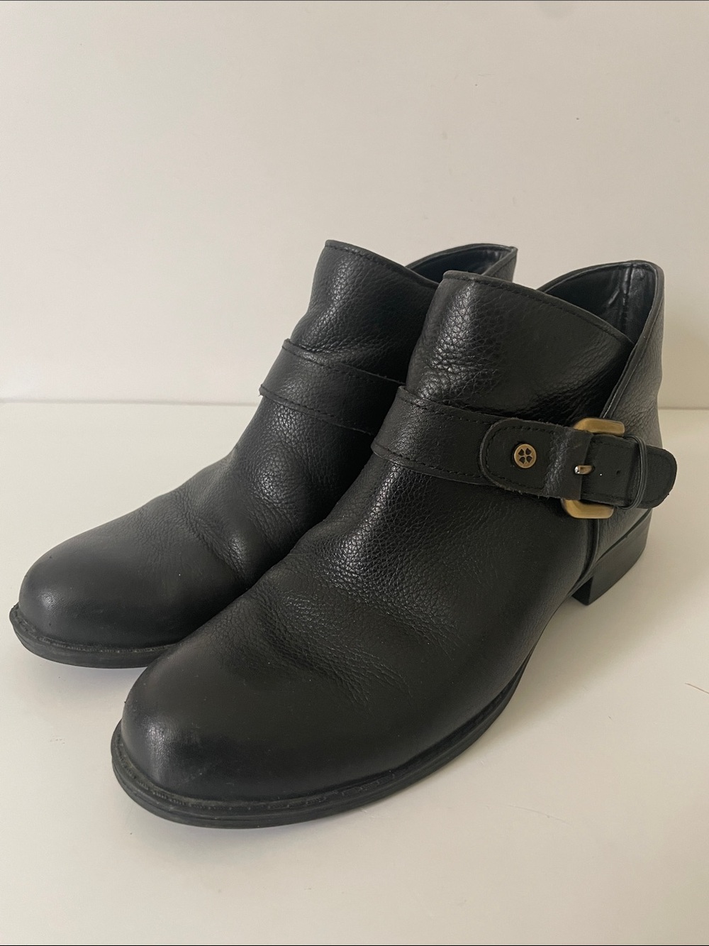 Naturalizer Jarrett Black Leather Ankle Boots Women’s 6.5 M
